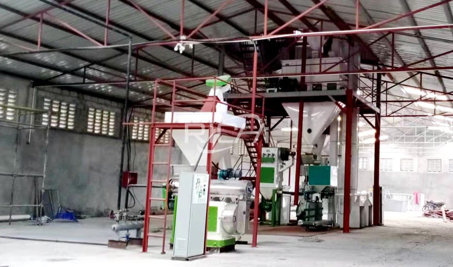 1-2T/H Chicken Feed Pellet Production Plant In Papua New Guinea