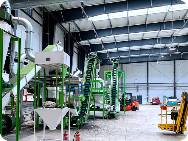 Biomass pellet production line